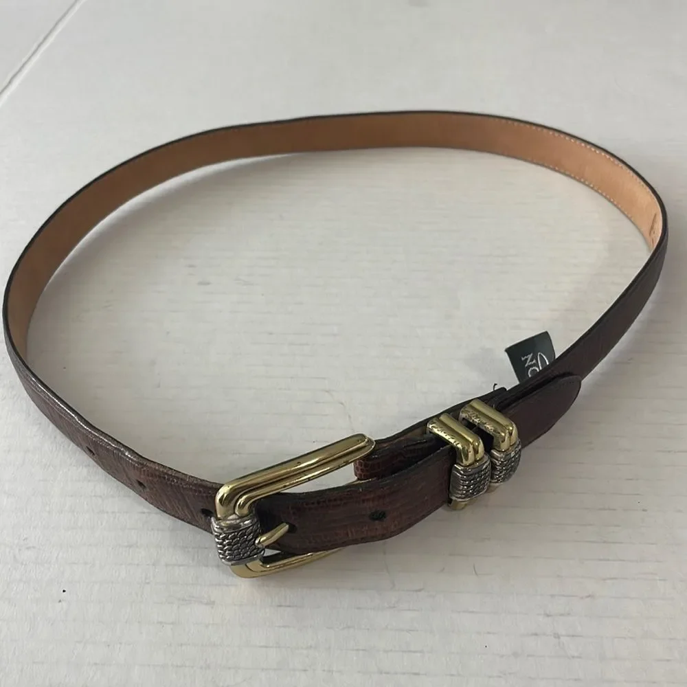 Brighton belt size M/L 32 brown with metal accents